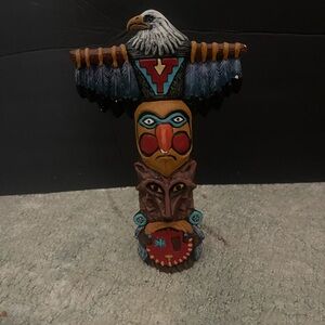 Veda Colorful Tribal Totem Sculpture